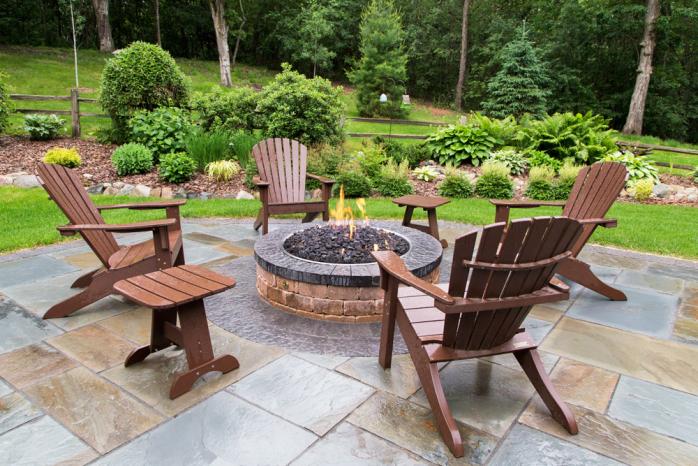 The completed fire pit and patio