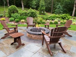 The completed fire pit and patio