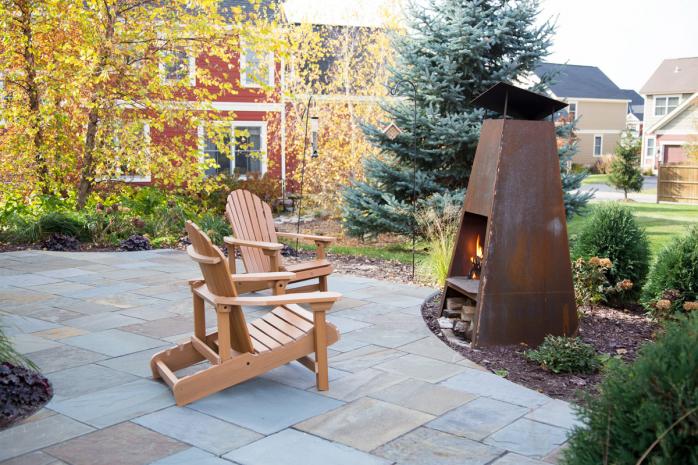 A new bluestone entryway/patio makes a great first impression.