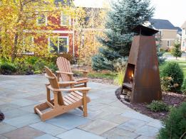 A new bluestone entryway/patio makes a great first impression.